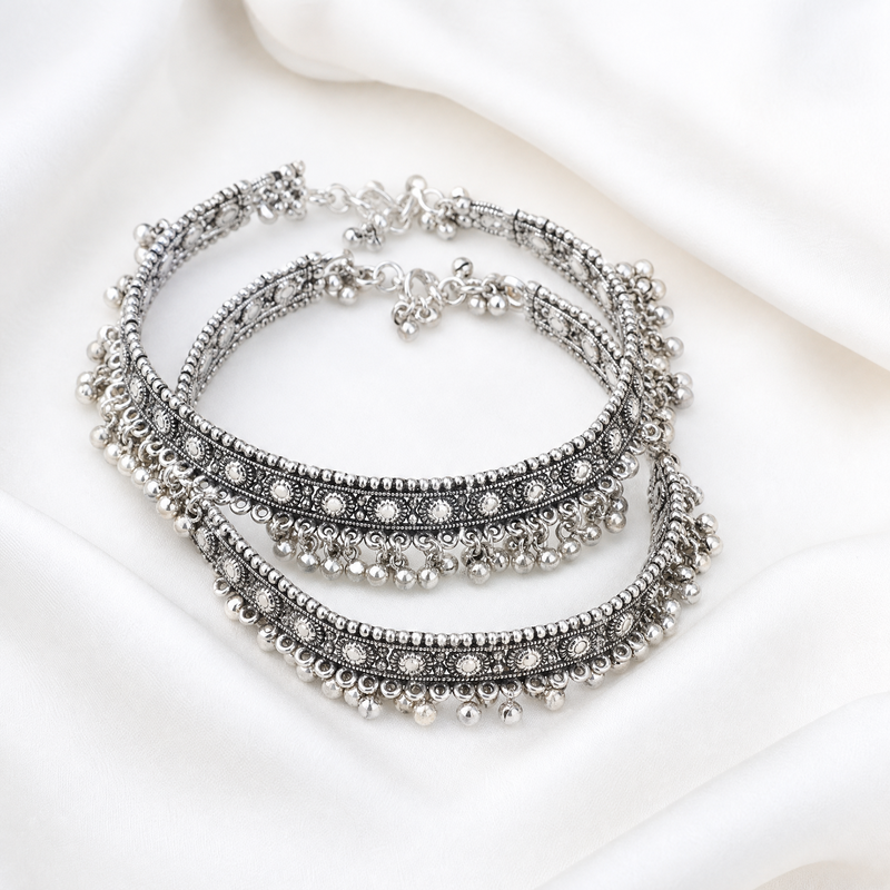 Silver Anklet Pair